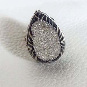 🛑❌SOLD❌🛑Sajen Offerings Zebra Druzy ring in size